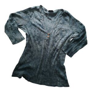 Tryst Cotton Rib Tie-Dye 3/4 Arm Top XL